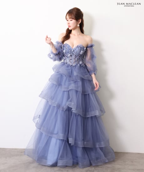 【JEAN MACLEAN】ベアトップ/モチーフレース/姫/スリーブ付き/LongDress【61096】