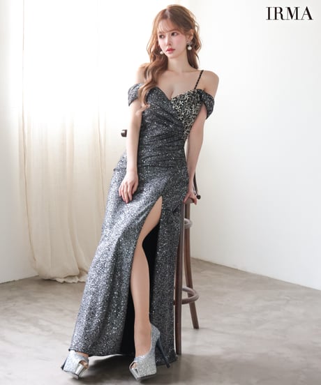 【IRMA】スパンコールニット/刺繡/LongDress【61198】