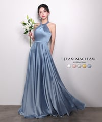 【JEAN MACLEAN】サテン/ホルター/LongDress【61061-1】