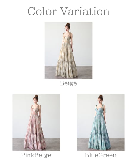 【JEAN MACLEAN】スタッズ付きフラワープリントパワーネット/LongDress【61202】