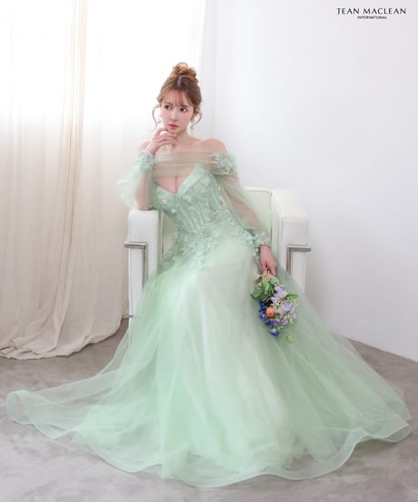 【JEAN MACLEAN】ベア/プリンセス/スリーブ付き/レース/LongDress【61177】