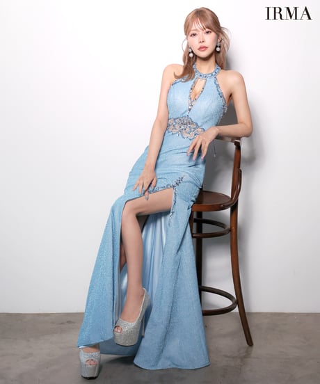 【IRMA】ラメニット/ホルター/LongDress/OP【61141】
