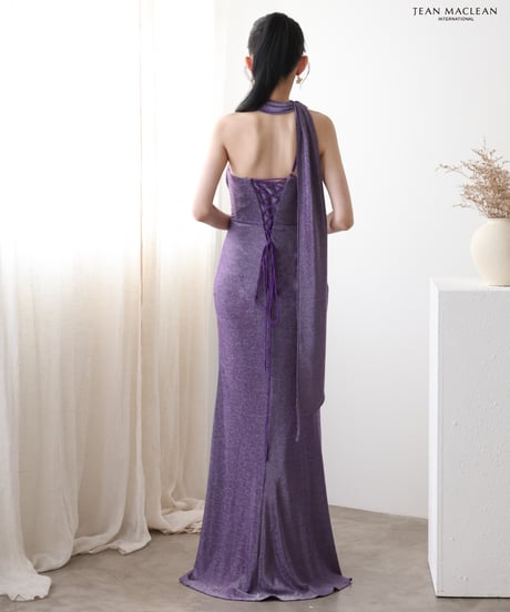 【IRMA】ラメニット/ワンショルダー/スリット入り/LongDress【51928-2】