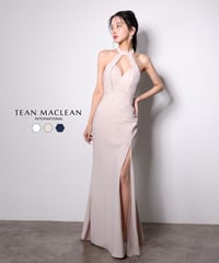 【JEAN MACLEAN】フィルム混ニット/スリット入り/ホルターネック/LongDress【51999-2】