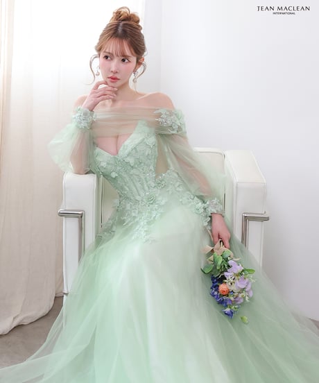 【JEAN MACLEAN】ベア/プリンセス/スリーブ付き/レース/LongDress【61177】
