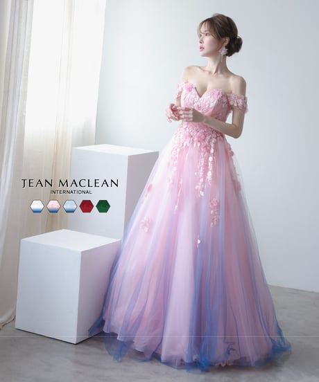 ピンク ロングドレス JEAN MACLEAN Lサイズあり【JEAN MACLEAN/ジャンマクレーン】ベア/ オフショル