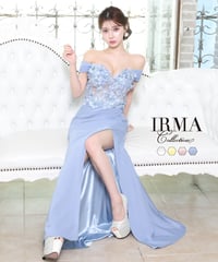 【IRMA】オフショル/3Dフラワーレース/スリット入り/LongDress【51796-3】