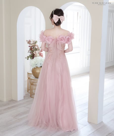 【JEAN MACLEAN】フラワーレースショール付き/オフショル/姫/LongDress【41729-3】