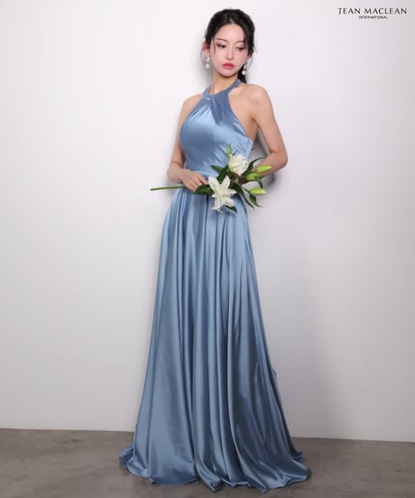 【JEAN MACLEAN】サテン/ホルター/LongDress【61061-1】