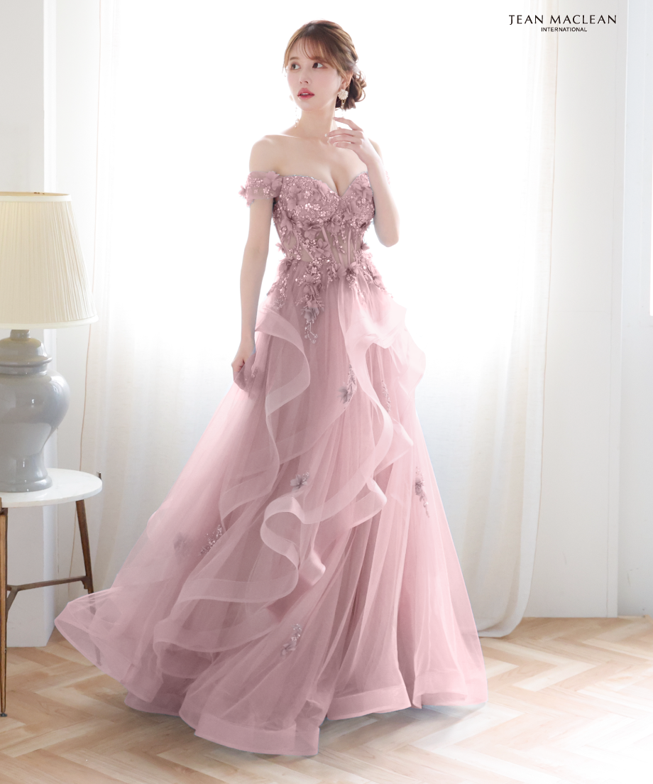 JEAN MACLEAN 美品実物写真あり JEAN MACLEAN】ネット/刺繡/姫/オフショル/LongDress【51907】 |