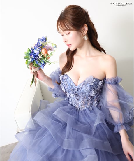【JEAN MACLEAN】ベアトップ/モチーフレース/姫/スリーブ付き/LongDress【61096】