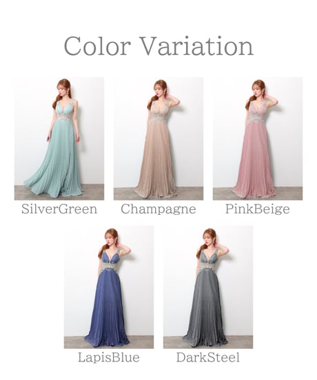 【IRMA】ラメ/プリーツ/刺繍/シアー/LongDress【61169】
