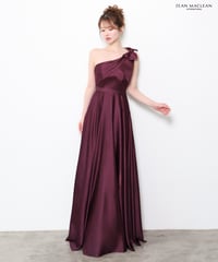 【JEAN MACLEAN】ワンショルダー/サテン/フレア/LongDress【61320】