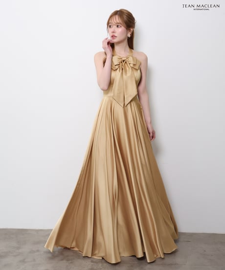 【JEAN MACLEAN】サテン/リボン付き/LongDress【61147】