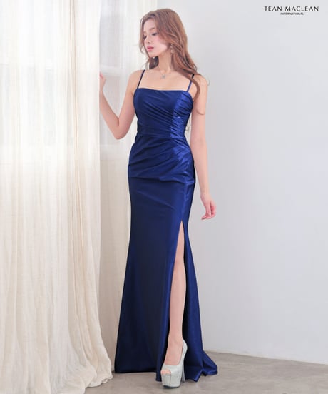 【JEAN MACLEAN】ストレッチシャイニーサテン/ベア/スリット入り/LongDress【61262】