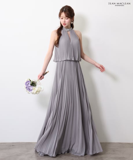 【JEAN MACLEAN】シフォンプリーツ/ホルター/LongDress【61091】