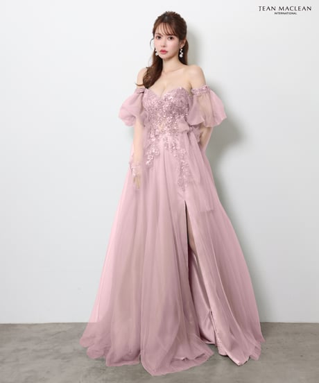 【JEAN MACLEAN】ベアトップ/モチーフレース/姫/スリーブ付き/LongDress【61123】