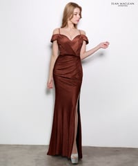 【JEAN MACLEAN】オフショル/ラメニット/スリット入り/LongDress【61318】