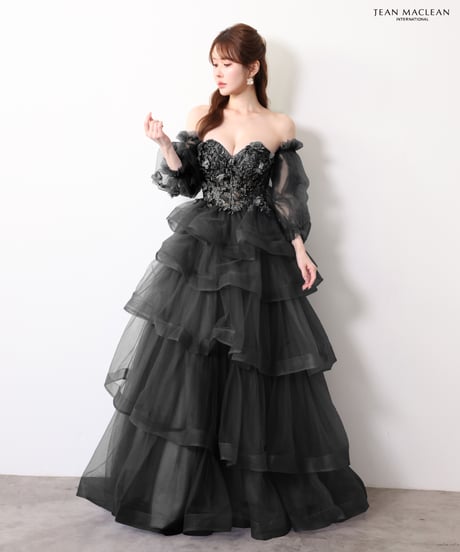 【JEAN MACLEAN】ベアトップ/モチーフレース/姫/スリーブ付き/LongDress【61096】