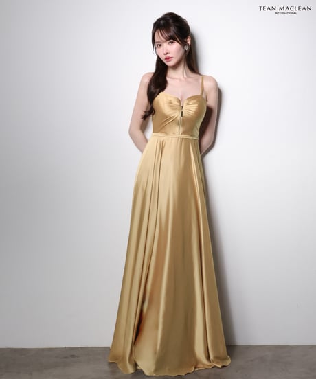 【JEAN MACLEAN】サテン/フロントZIP/LongDress【51002-2】