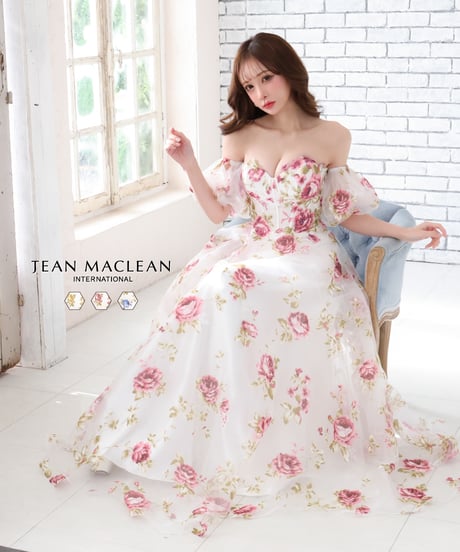 匿名発送】JEAN 白く MACLEAN＊刺繍Aラインロングドレス