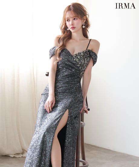 【IRMA】スパンコールニット/刺繡/LongDress【61198】