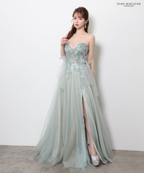 【JEAN MACLEAN】ベアトップ/モチーフレース/姫/スリーブ付き/LongDress【61123】