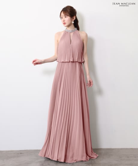 【JEAN MACLEAN】シフォンプリーツ/ホルター/LongDress【61091】