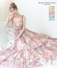 【JEAN MACLEAN】スタッズ付きフラワープリントパワーネット/LongDress【61202】