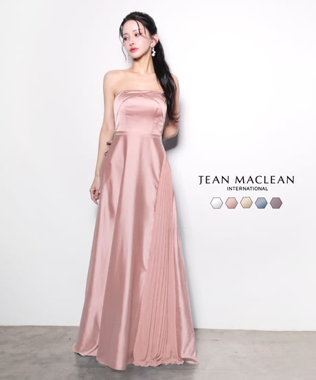 【JEAN MACLEAN】サテン/ベア/プリーツ/LongDress【61120】