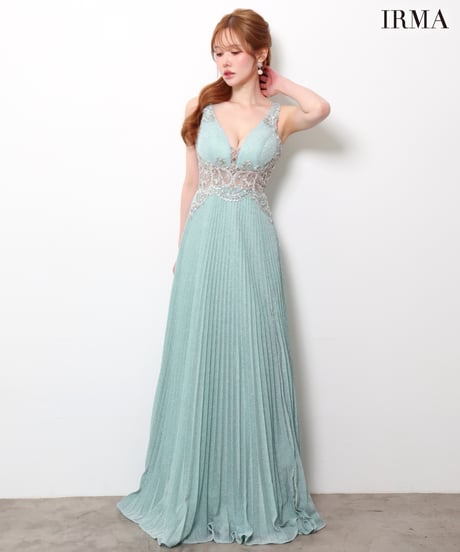 【IRMA】ラメ/プリーツ/刺繍/シアー/LongDress【61169】