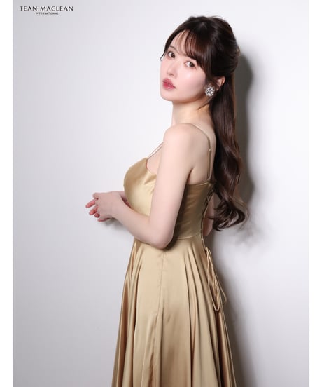 【JEAN MACLEAN】サテン/フロントZIP/LongDress【51002-2】
