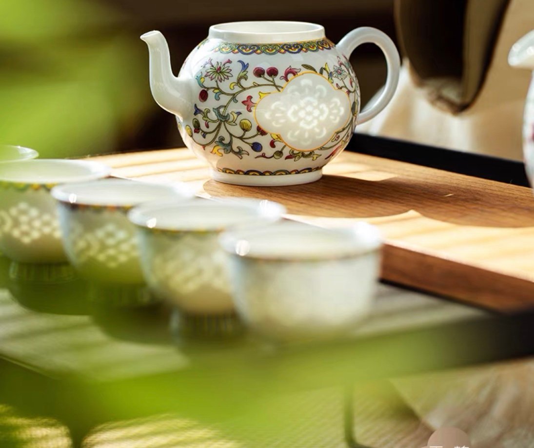 CS131 青花磁茶器「如意」 | 中国茶専門店GUDDI