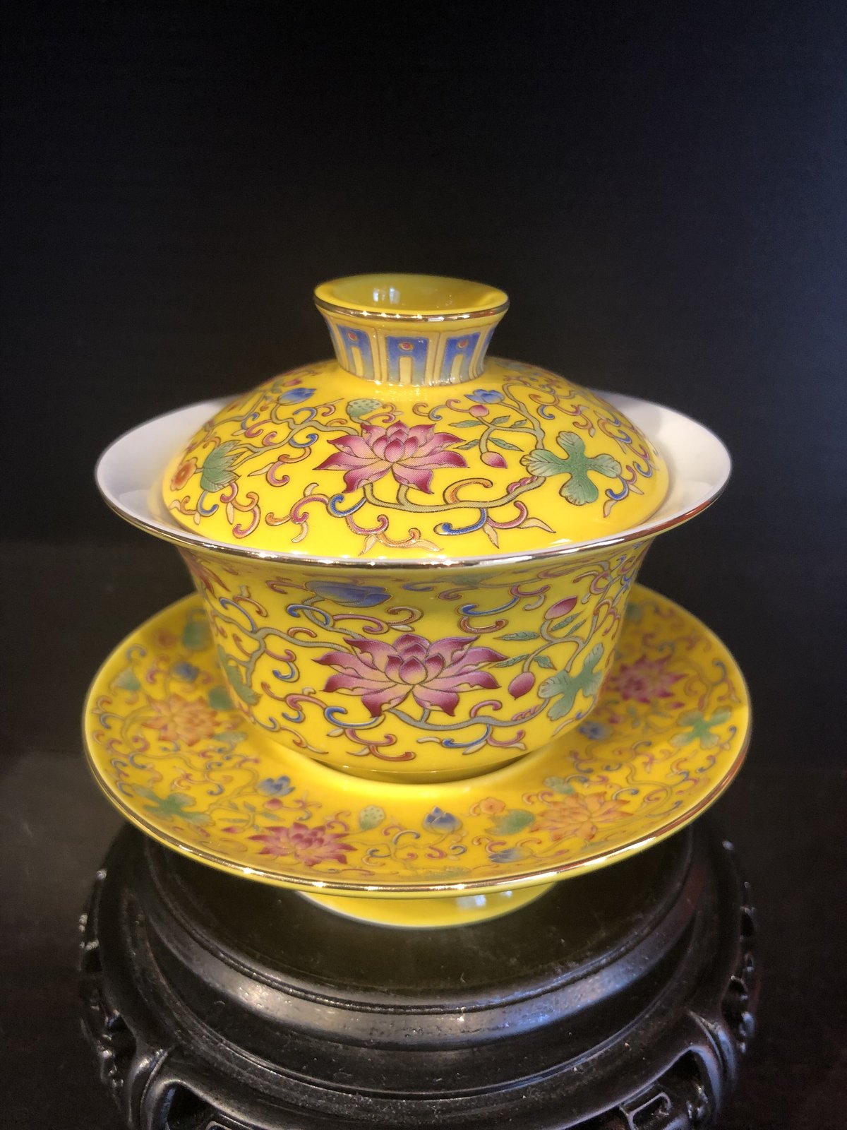 GW2-6 琺瑯磁蓋椀「蓮花」 | 中国茶専門店GUDDI