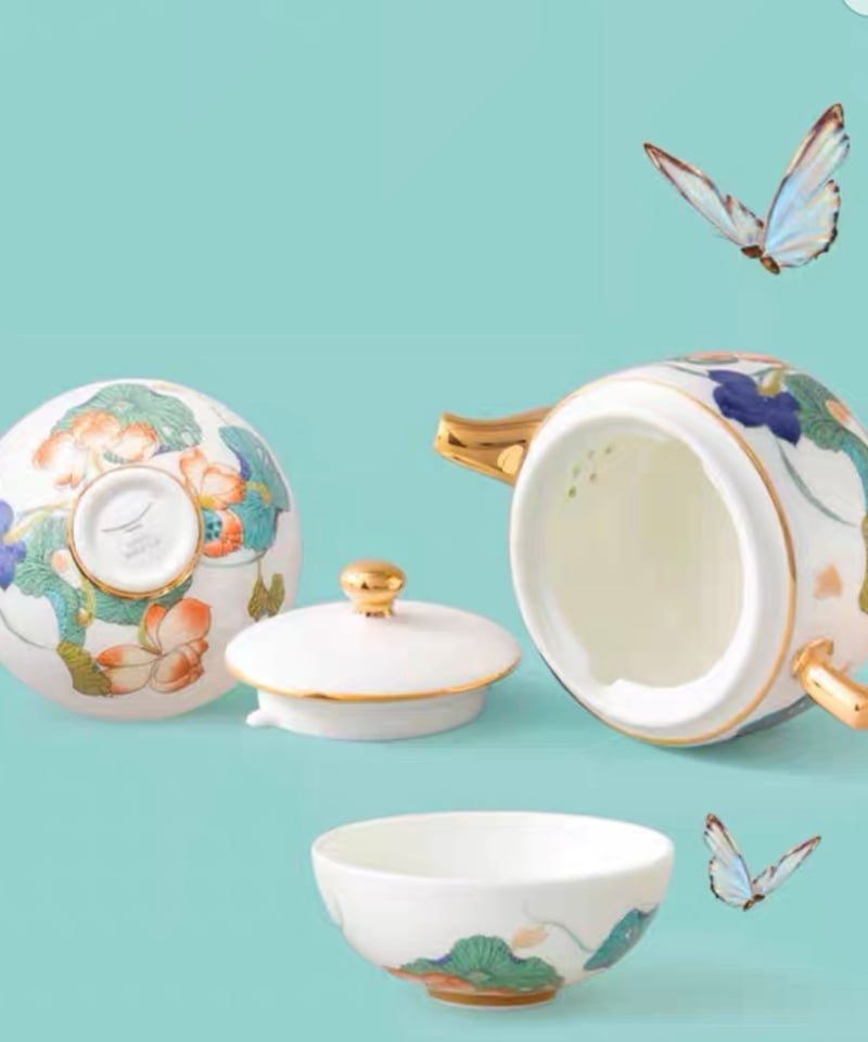 CS192 旅行茶器セット「蓮花」 | 中国茶専門店GUDDI