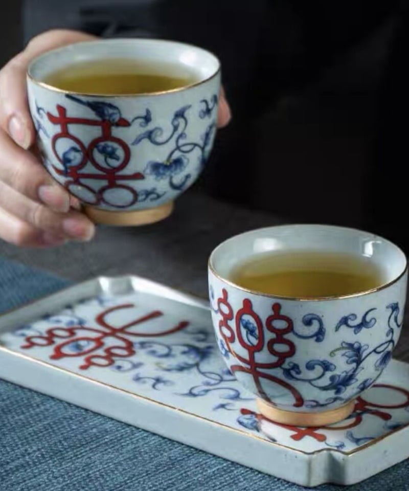 CH304 茶杯&茶盤「喜楽」 | 中国茶専門店GUDDI