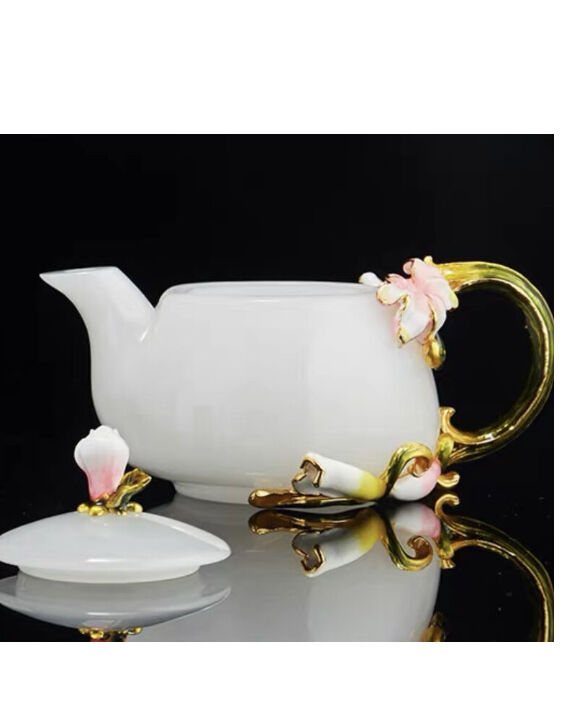 中国 古七宝琺瑯彩 百花文様 蓋壷 大茶壷 重さ約3.8kg F R5644B