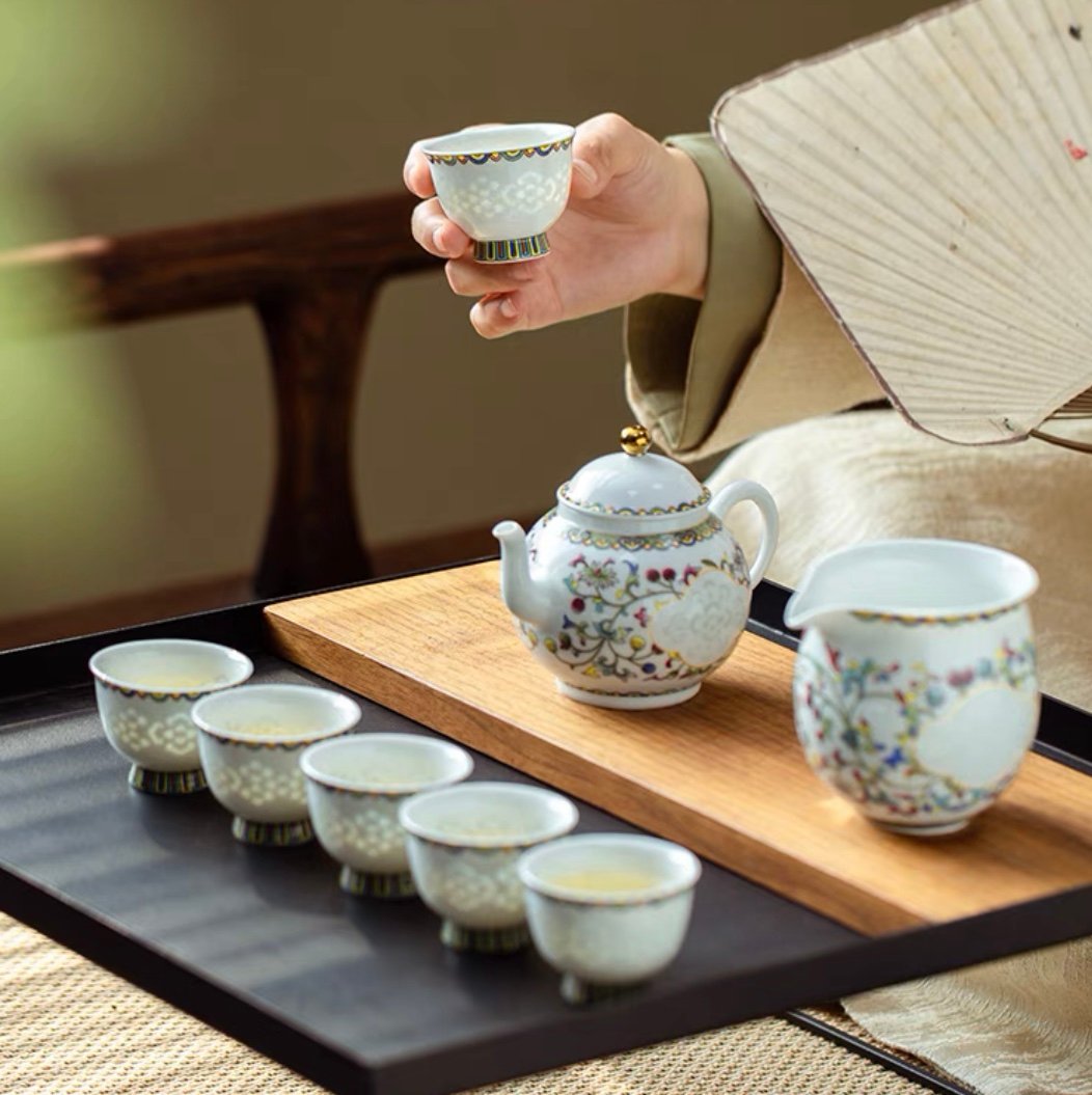 CS131 青花磁茶器「如意」 | 中国茶専門店GUDDI