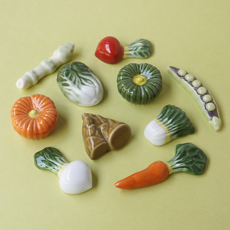 陶器製箸置きセット 野菜と動物デザイン 陶器製箸置きセット 野菜と動物デザイン 陶器製箸置きセット