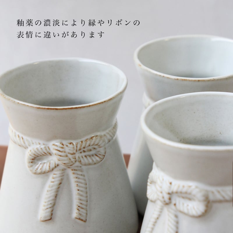 白青陶器フレア型花瓶 専用箱付き flare vase／White | sen no STORE