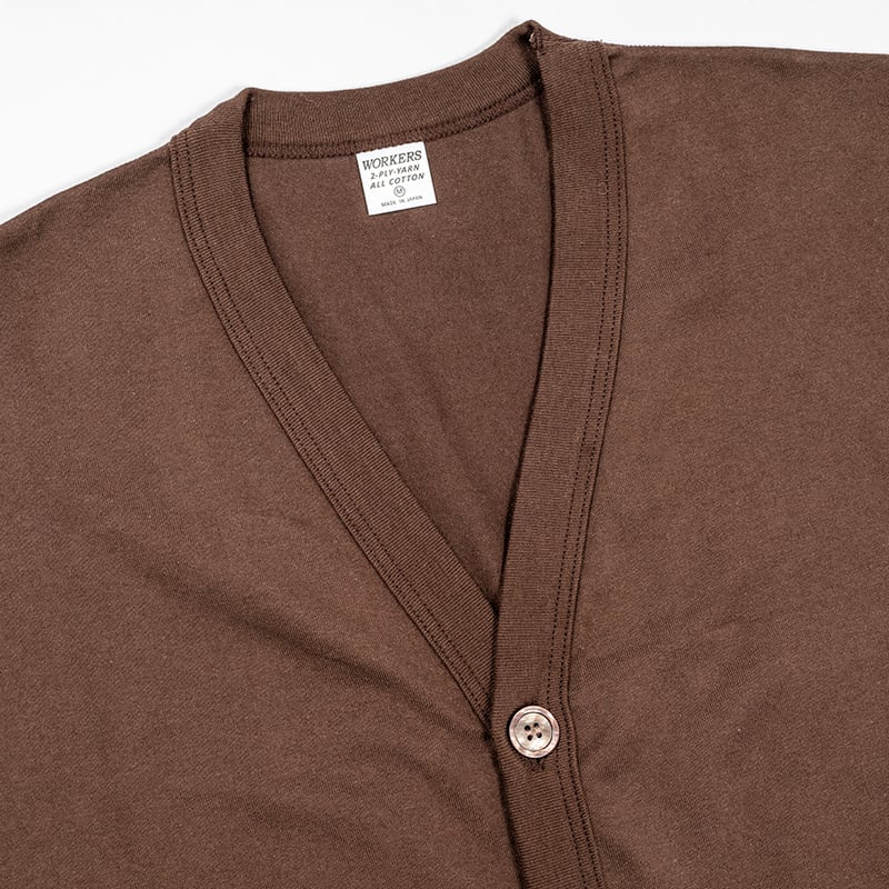 WORKERS【 2 PLY Cardigan , Brown 】Size.M | alley