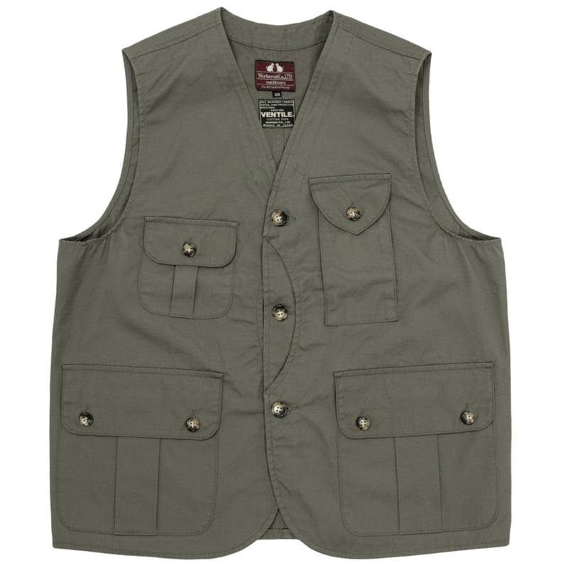 WORKERS 【 W&G Vest , Heavy Ventile , Wolf Grey WORKERS 【 W&G Vest , Heavy Ventile , Wolf Grey