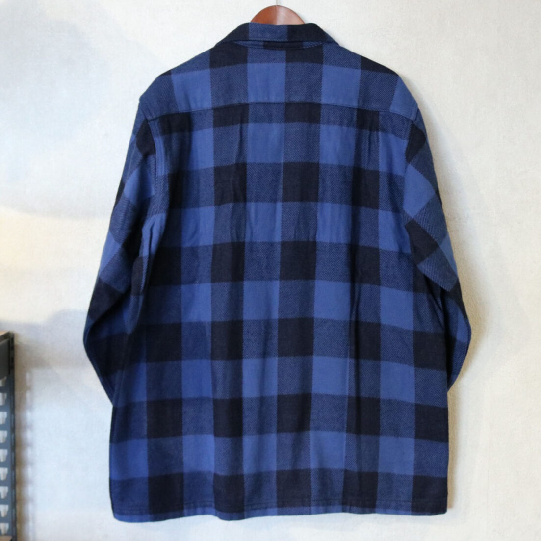 WORKERS【 Flannel Open Collar Shirt 】Navy Indigo...