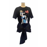 【限定1枚】プリントTシャツリメイク☆リボンチュニック/no7