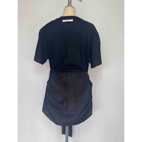 【限定1枚】プリントTシャツリメイク☆リボンチュニック/no2
