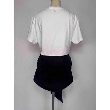 【限定1枚】プリントTシャツリメイク☆リボンチュニック/no3