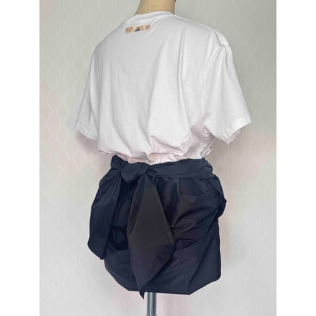 【限定1枚】プリントTシャツリメイク☆リボンチュニック/no3