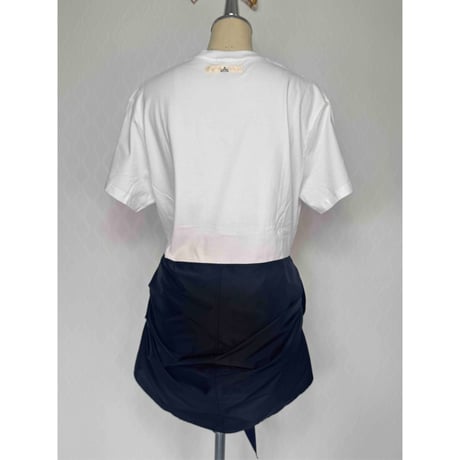 【限定1枚】プリントTシャツリメイク☆リボンチュニック/no3
