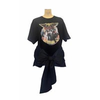 【限定1枚】プリントTシャツリメイク☆リボンチュニック/no8