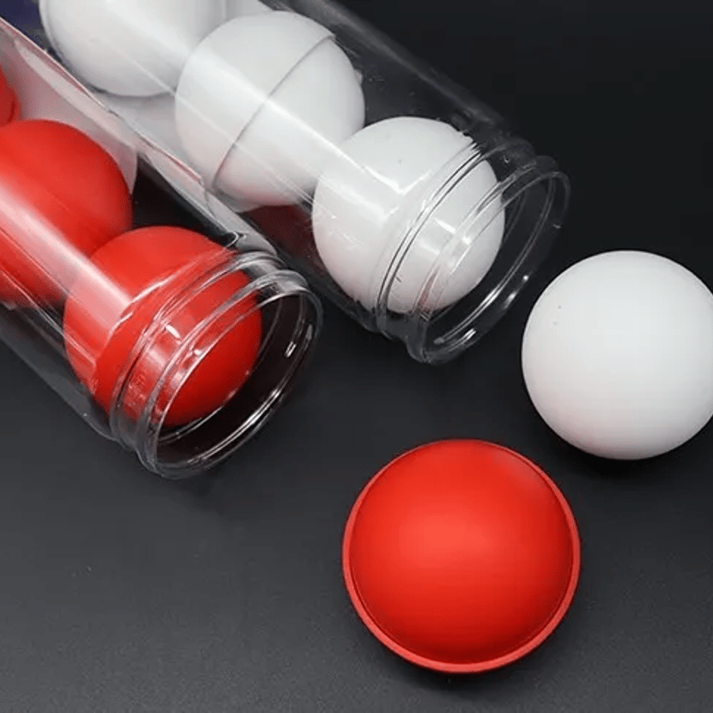 赤と白の光沢ボール 4個セット ケース付き四つ玉 シリコン・四つ玉（44ミリ） | レストランマジック研究所ストアーズ支店